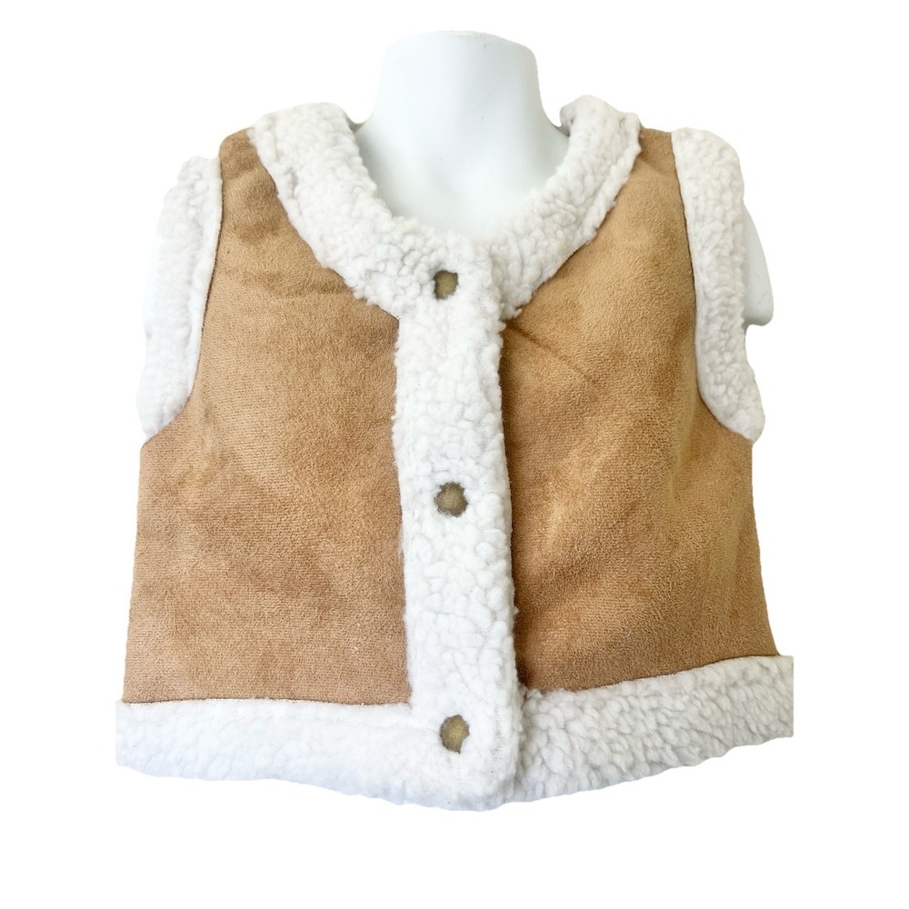 Btween‎ Vest Jacket 4T Sleeveless Fleece Outerwear Brown Girl Clothing Accessory